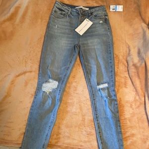 Blue ripped mom jeans, fit sooo well i just have too many clothes